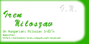 iren miloszav business card